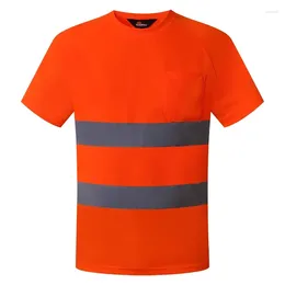 Motorcycle Apparel Safety T-Shirts High Visibility Reflective Shirts Short Sleeve Construction Work For Men