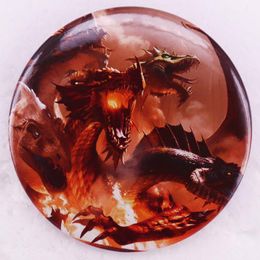 58MM Dungeons Dragons game dice tinplate brooch Cute Anime Movies Games Hard Enamel Pins Collect Cartoon Brooch Backpack Hat Bag Collar Lapel Badges