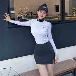 Women's Tracksuits BG Women Wear Thin Top Long Slve T-Shirt Skirt Set Body-Fitting Sports Clothing High-end Spring Summer Outfits Y240507