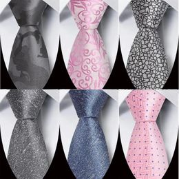 Bow Ties Factory Seller 8cm Men's Classic Tie Jacquard Woven Cravatta Stripes Striped Floral Neckties Fashion Business Neckwear Neck