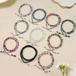 Eyeglasses chains Colourful Rice Bead Glasses Chain Crystal Beaded Eyewear Lanyard Woman Face-Mask Strap Neck Cord Anti-Drop Sunglasses Holder Rope