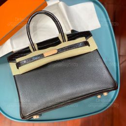 12A Mirror Top Quality Designer Handbags All Hand-made Wax Thread Sewn Alligator Skin And Goat Skin Creative Design Minimalist Style Women's Tote Bag With Original Box.