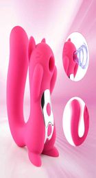 Cute Squirrel Shape Nipple Sucker Vibrator for Women Sex Toys GSpot Clit Stimulator High Frequency Tongue Erotic Toy Couple 210815763324