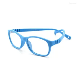 Sunglasses 2024 Children Silicone Square Fashion Sports Personality Anti Blue Glasses Goggles Comfortable Computer Eyewear With Rope