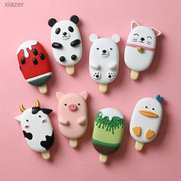 Fridge Magnets Cartoon cute animal kitchen refrigerant magnet resin fruit popsicle ice cream home decoration multi-color options WX