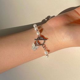 Jewellery niche, super immortal butterfly pendant, pearl bracelet, female temperament, versatile, best friend, versatile