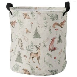 Laundry Bags Christmas Tree Elk Squirrel Leaf Mushroom Dirty Basket Foldable Home Organizer Kids Toy Storage