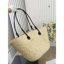 Loe Classic Beach Rafia Basket Grass Bag Women's Designer Wallet Water Bucket Summer Weaving Travel Luxury Fashion Handbag