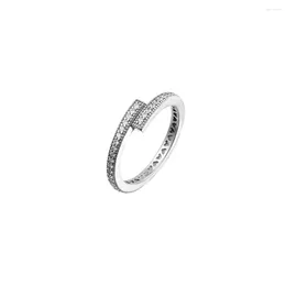 Cluster Rings Proposal Celebrate Gift Sparkling Overlapping Ring Sterling Silver Jewellery Woman DIY Wedding Part Make Up Accessories