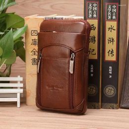 Waist Bags Genuine Leather Small Men Belt Pack Messenger Phone Pouch Male Fanny Shoulder Crossbody Bag