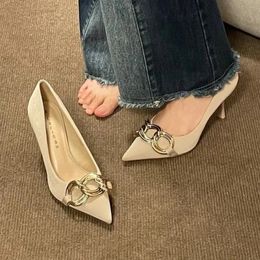 Pointed Toe High Heel Pumps Thin Heels Party Ladies Shoes on Sale Quality Spring Shallow Solid Fashion 240429