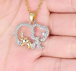 Necklace Women Korean Fashion Lovely Elephant Crystal Alloy Metal Pendant Necklace Jewellery Gold Chain3913452