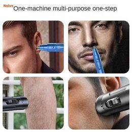 Clippers Trimmers Portable nose hair trimmer facial hair trimmer USB rechargeable ear hair trimmer for mustard cutter shaver washable blade T240507