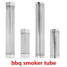 Accessories Round Square 6/12 inches BBQ Wood Pellet Smoker Tube Stainless Steel Smoke Generator Mesh Pipe for Grill Hot or Cold Smoking