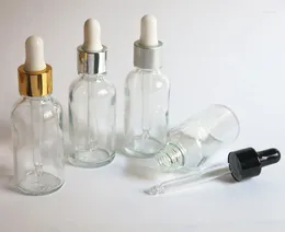 Storage Bottles Wholesale 100 30ml Glass Dropper Bottle Clear E Liquid With 1oz Flint Pipette