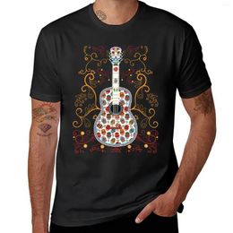 Men's Polos Sugar Skull Guitar Art Design Beautiful Colorful With Skulls Pattern T-Shirt