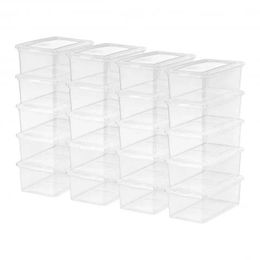 Storage Boxes Bins Maintays 5 Qt (1.25 gallon) Small stackable plastic wardrobe storage box transparent 20 sets Q2405061