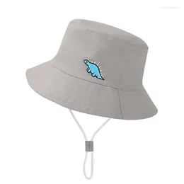 Berets Bucket Hat Kids Boy Summer Sunshine Protection String Big Brim Cap Beach Accessory For Holiday Outdoor Spring