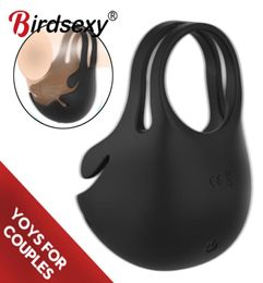 9 Modes Vibrating Penis Massager Ring Dildo sexy Toys for Men Scrotum Male Cage Testicle Bondage Vibrators4557958