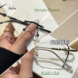 Sunglasses Borderless Eyeglasses Fashion High-definition Myopia Glasses Ultra Clear Anti Blue Light Short Sight Unisex