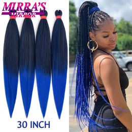 30inch Jumbo Braids Hair Extensions Braiding Hair Pre Stretched Ombre Synthetic Braid YAKI Texture 12468 Pcs Mirras Mirror 240506