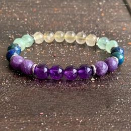 Strand 5-color Bracelet With Imitation Amethyst Handmade Beaded Design For Both Men And Women Featuring Unique Eye-catching Jewellery