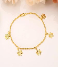 21cm Girls Bangle Women Fine Gold Love Cross flos Bracelets Jewelry Hand Chain kids sundry pendant pick1000697