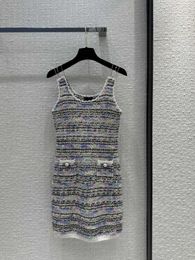 Milan Runway Dress 2024 New Spring Summer O Neck Sleeveless Fashion Designer Dresses Brand Same Style Dress 0507-4