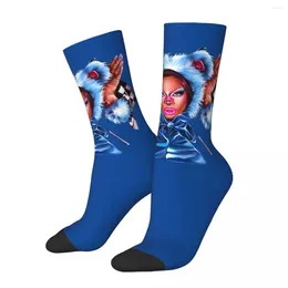 Men's Socks Crazy Compression Sock For Men Luxx Noir London Hip Hop Vintage RuPaul Drag Race USA Happy Seamless Pattern Boys Crew