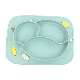Plates Promotion! Baby Silicone Plate Kids Bowl Cartoon Silica Gel Children's Dinner