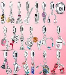 925 Sterling Silver Dangle Charm Skate Shoes Football Beads Bead Fit Charms Bracelet DIY Jewellery Accessories1549960