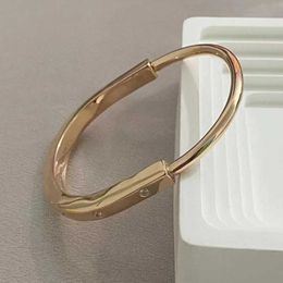 Bangle 925 Silver Lock Womens Classic Design Temperature Fashion Brand Luxury Party Gift Q240506