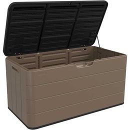 Storage Boxes Bins Resin deck box lockable 85 gallon with lid outdoor garden storage waterproof 10.5 cubic feet Q2405061