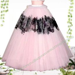 Skirts High Waisted Pink Mesh Lace Fluffy Wedding Skirt Women Korean Fashion Fairycore Evening Full Circle Tutu For Girls