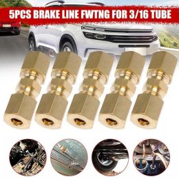 Ornaments 3/16" OD Hydraulic Brake Lines Pipe 33 X 10mm Brass Fittings Connector Straight Line Reducer Brake Kits Union Compression E7Q4