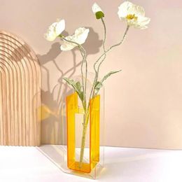 Vases Office Decor Vase Elegant Acrylic Flower For Home Modern Dining Table Centerpiece Desktop Decoration Stylish
