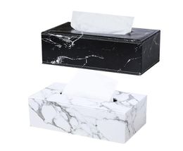 Tissue Boxes & Napkins Marbling PU Box Home Office Rec Paper Towel Holder Desktop Napkin Storage Container Kitchen Tray1551007