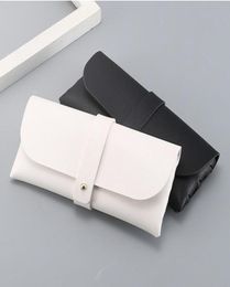 Buckle Leather Sunglasses Case Eyewear Soft Bag New Fashion Black Portable Glasses Box Package Factory Whole 170mm3663329