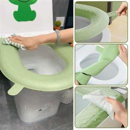 Toilet Seat Covers 1pc Sticky Toilet Mat Eva Waterproof Foam Toilet Seat Cover Thickened Household Universal Toilet Ring Mat Bathroom Accessories