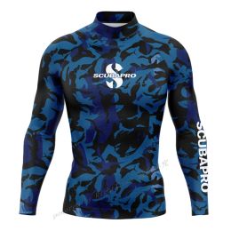 T-Shirts 2023 Men's AntiUV Surf Shirt Long Sleeve Swimwear Breathable QuickDrying Swimming TShirt Summer Beachwear Rash Guards Surfing