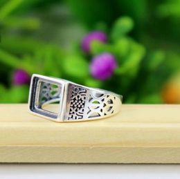 925 Sterling Silver Vintage Retro Engagement Ring 9x11mm Princess Cabochon Semi Mount Fine Silver Women Ring Filigree Jewellery Sett1165863