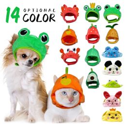 Houses Puppy Cat Accessories Funny Hat For Cat Crab Frog Dress Up Costume Pet Hat Christmas Cosplay Warm Headwear Dogs Hats