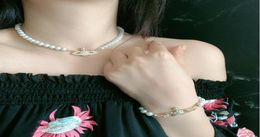 2020 new products come to Europe and the United States Baroque retro classic Saturn pearl diamond short necklace bracelet 9951854