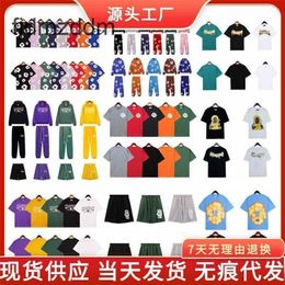 Collection Denim Teers Cotton Sweater Foam Printed Short Sleeve T-shirt Hooded Pants Set