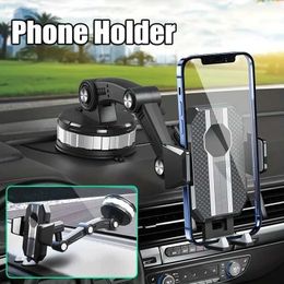 Cell Phone Mounts Holders 360 Rotatable Cellphone Car Phone Holder Fixed Shockproof Mobile Stand Big In GPS Support For iPhone Accesorries