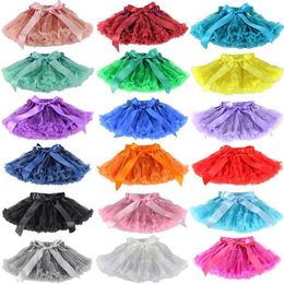 tutu Dress Baby Girls Chiffon Fluffy Pettiskirts Tutu Princess Party Skirts Ballet Dance Wear 12m-10t 30 Colors meisjes rok d240507