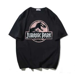 Men's T-Shirts Summer Fashion Mens Owersize T-Shirt Jurassic Park Large Dinosaur High Quty Printed T-Shirt Unisex Cotton Hip Hop T-Shirt T240505