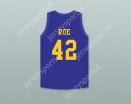 CUSTOM NAY Mens Youth/Kids MATT NOVER RICKY ROE 42 WESTERN UNIVERSITY BLUE BASKETBALL JERSEY WITH BLUE CHIPS PATCH TOP Stitched S-6XL