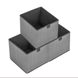 Storage Boxes Bins Multi functional cube storage square non-woven box with drawer style dual handles Q240506