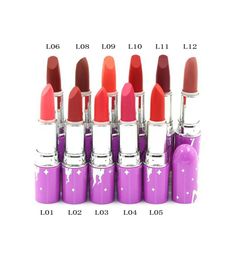 Vegan lipstick Purple Tube Lipsticks Matte Longlasting Easy to Wear Coloris Makeup Lipper Lip Stick5823134